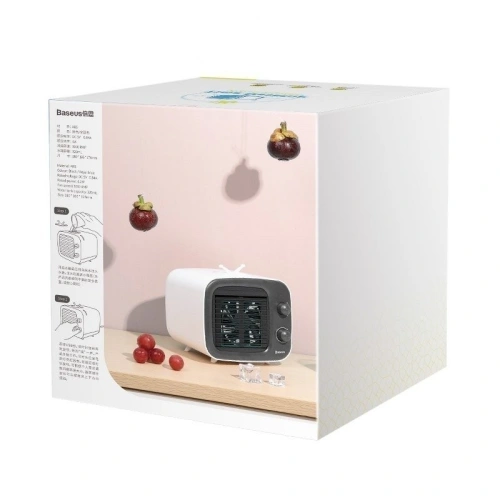 Mini klimatyzator Baseus Time wentylator, nawilżacz (czarno-biały)