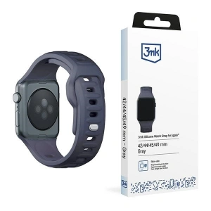 Hurtownia GSM - Pásky 3MK silikonový hodinkový pásek Apple Watch 4/5/6/7/8/9/SE/Ultra 42/44/45/49mm šedý/grey - 3MK6250 - {ean13} - Hurt