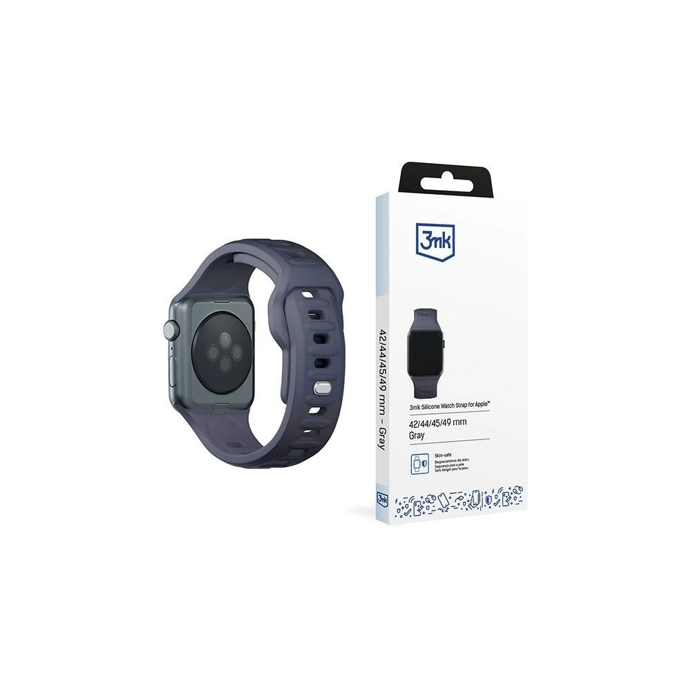 Hurtownia GSM - Pásky 3MK silikonový hodinkový pásek Apple Watch 4/5/6/7/8/9/SE/Ultra 42/44/45/49mm šedý/grey - 3MK6250 - {ean13} - Hurt