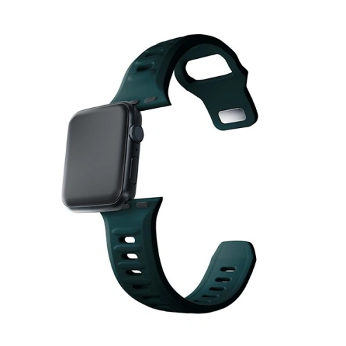 Pasek 3MK Silicone Watch Strap Apple Watch 4/5/6/7/SE/8/9/10 40/41/42mm zielony/evergreen
