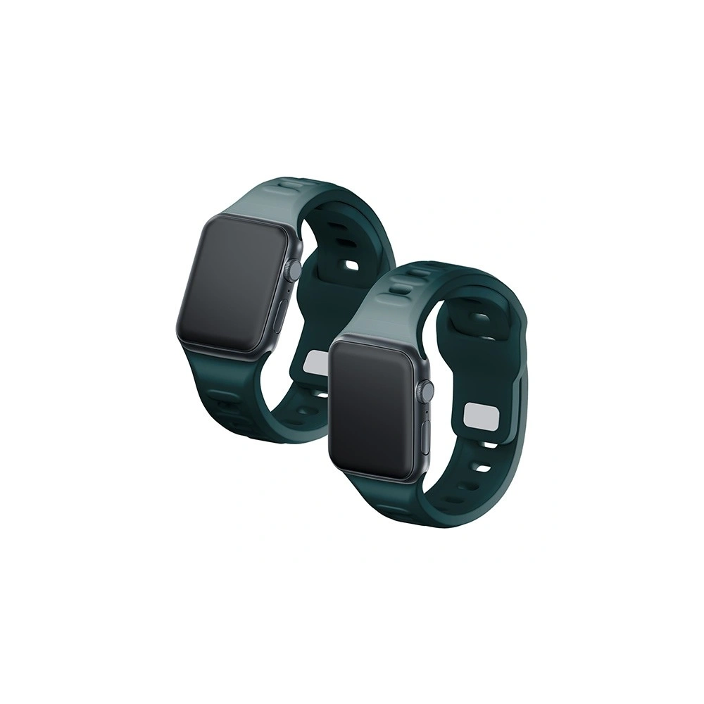 Pásek 3MK silikonový na hodinky Apple Watch 4/5/6/7/8/9/SE/Ultra 42/44/45/49mm zelený/evergreen