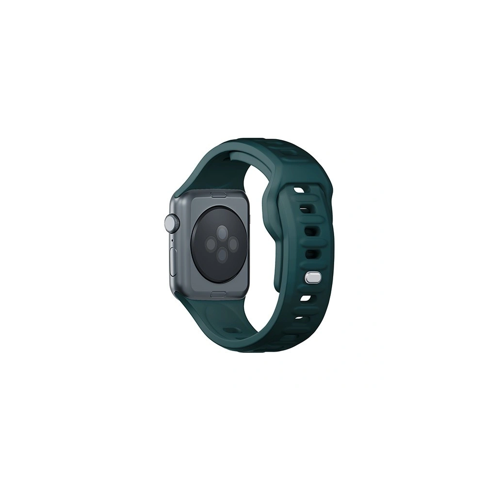 Pásek 3MK silikonový na hodinky Apple Watch 4/5/6/7/8/9/SE/Ultra 42/44/45/49mm zelený/evergreen