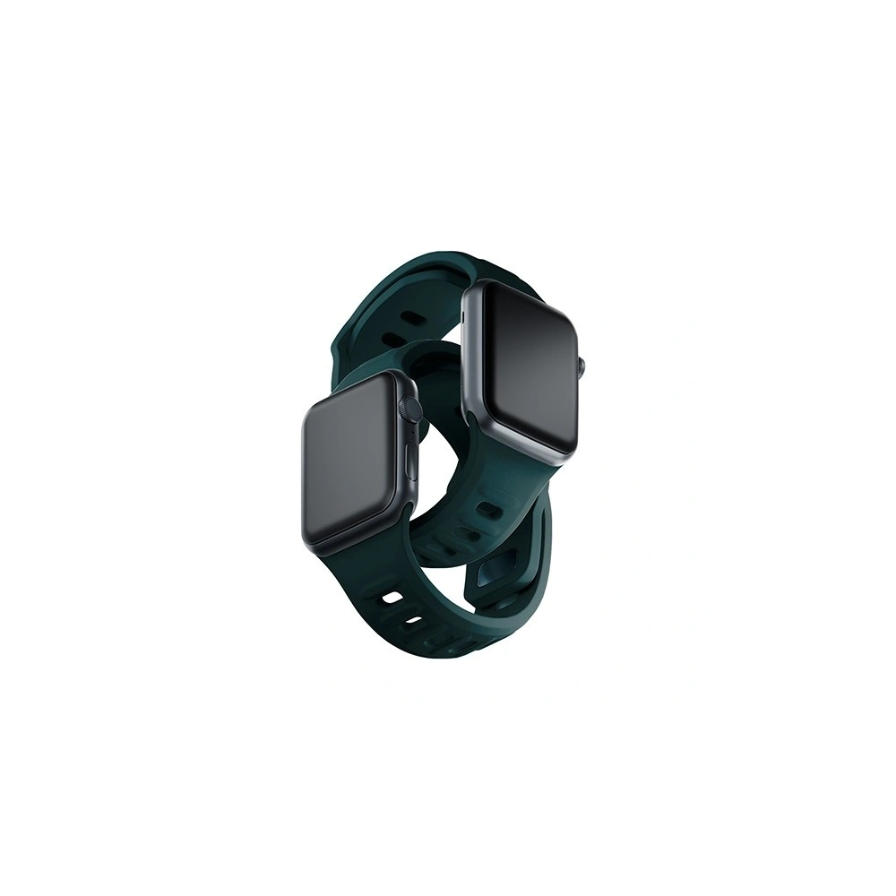 Pásek 3MK silikonový na hodinky Apple Watch 4/5/6/7/8/9/SE/Ultra 42/44/45/49mm zelený/evergreen