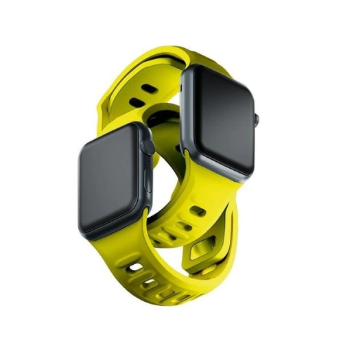 Pasek 3MK Silicone Watch Strap Apple Watch 4/5/6/7/SE/8/9/10 40/41/42mm żółty/yellow