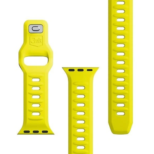 Pasek 3MK Silicone Watch Strap Apple Watch 4/5/6/7/SE/8/9/10 40/41/42mm żółty/yellow