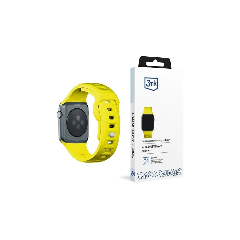 Wholesale 3MK Silicone Watch Strap for Apple Watch 4/5/6/7/8/9/SE/Ultra 42/44/45/49mm yellow - 3MK6254 - {ean13} - Hurt