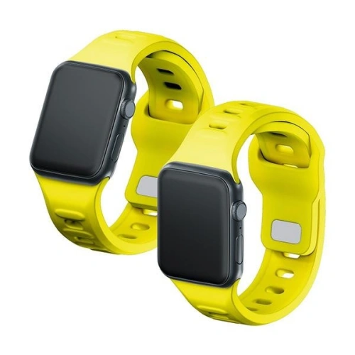 Pasek 3MK Silicone Watch Strap Apple Watch 4/5/6/7/8/9/SE/Ultra 42/44/45/49mm żółty/yellow