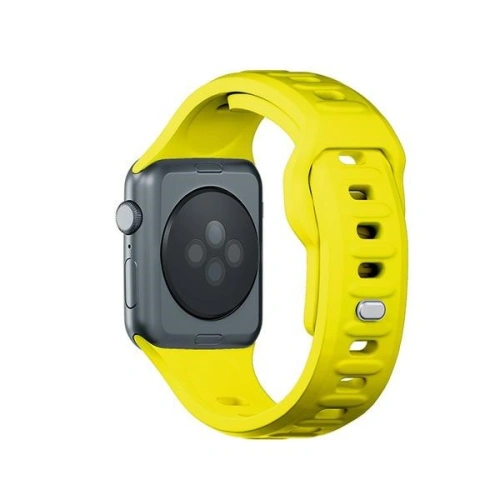 Pasek 3MK Silicone Watch Strap Apple Watch 4/5/6/7/8/9/SE/Ultra 42/44/45/49mm żółty/yellow