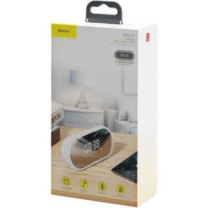 Wholesale Baseus Encok E09 Wireless Bluetooth Speaker with alarm clock and LED lamp White - BSU731WHT - {ean13} - Hurt