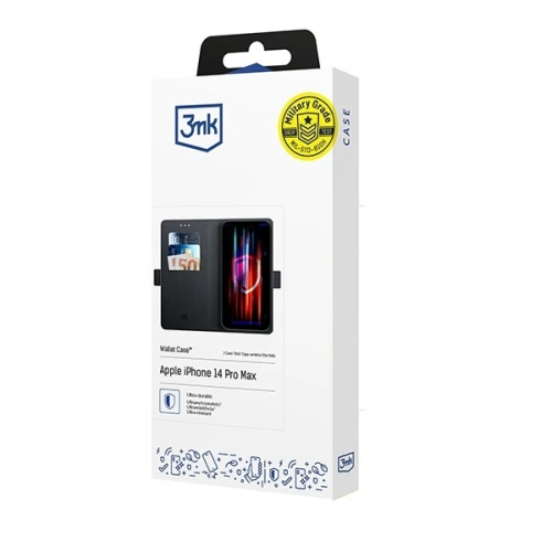 Etui z klapką 3MK Wallet Case Apple iPhone 14 Pro Max czarny/black