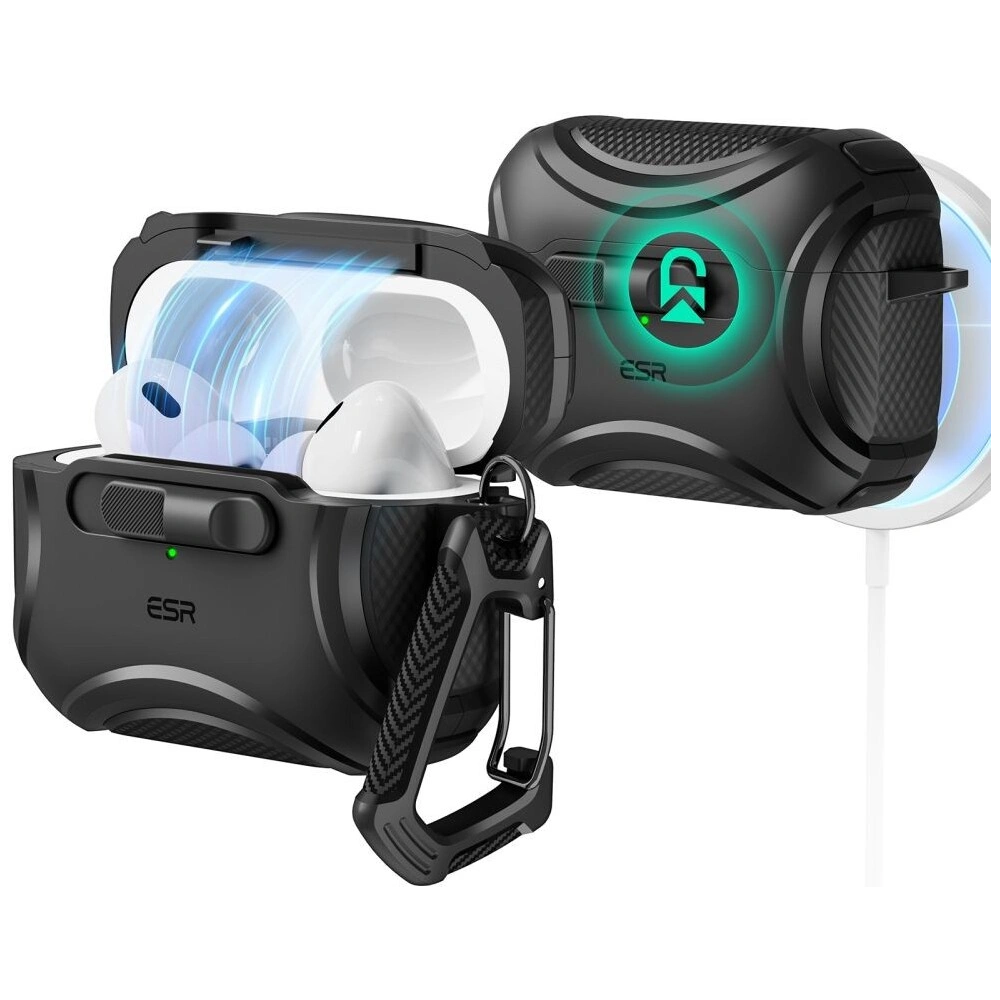 Hurtownia GSM - Etui ESR Cyber FlickLock MagSafe Apple Airpods Pro 1 / 2 Černé - ESR818 - {ean13} - Hurt