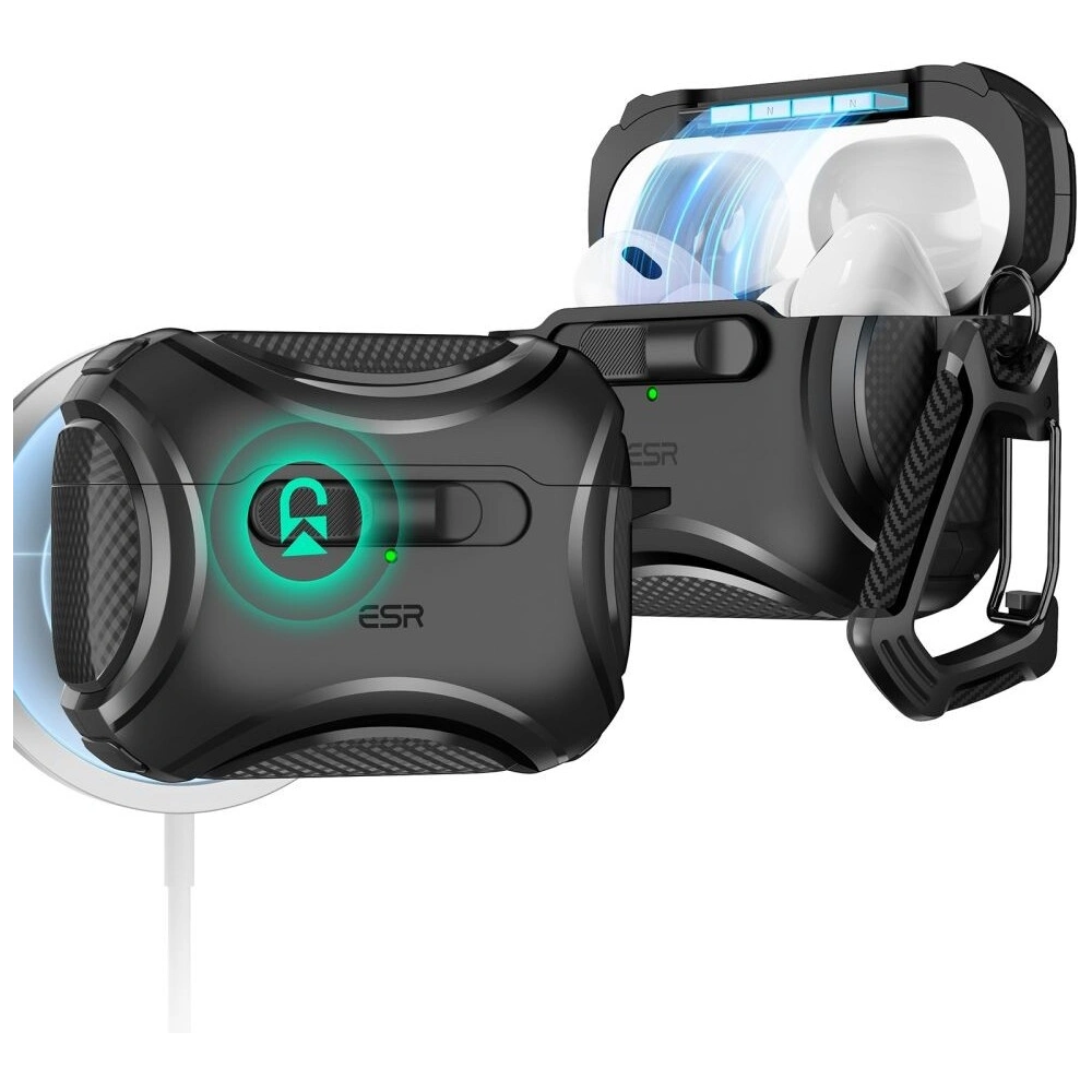 Hurtownia GSM - Etui ESR Cyber FlickLock MagSafe Apple Airpods Pro 1 / 2 Černé - ESR818 - {ean13} - Hurt