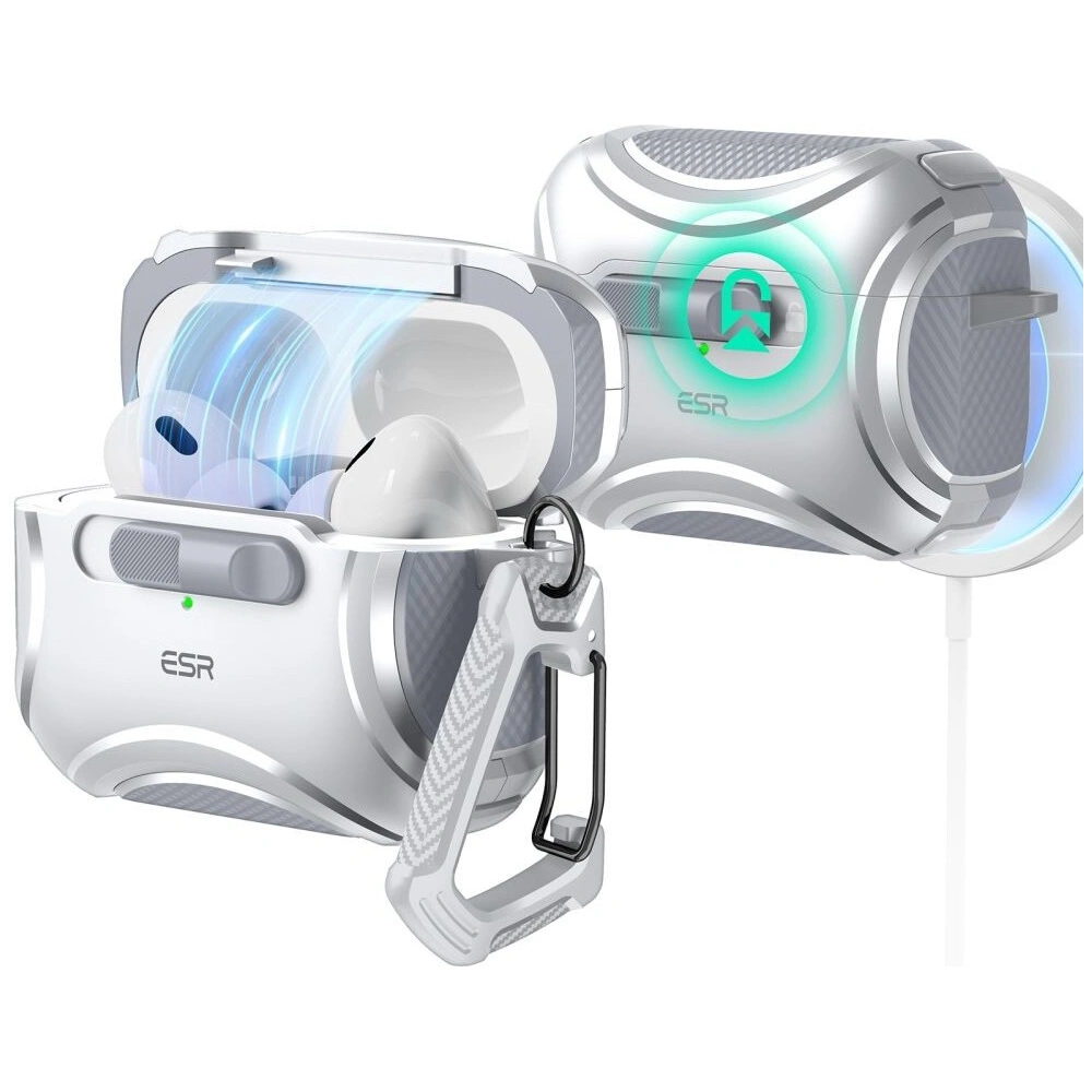 Hurtownia GSM - Etui ESR Cyber FlickLock MagSafe Apple Airpods Pro 1 / 2 Stříbrné - ESR819 - {ean13} - Hurt