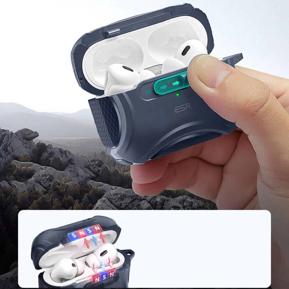 Hurtownia GSM - Etui ESR Cyber FlickLock MagSafe Apple Airpods Pro 1 / 2 Modré - ESR820 - {ean13} - Hurt