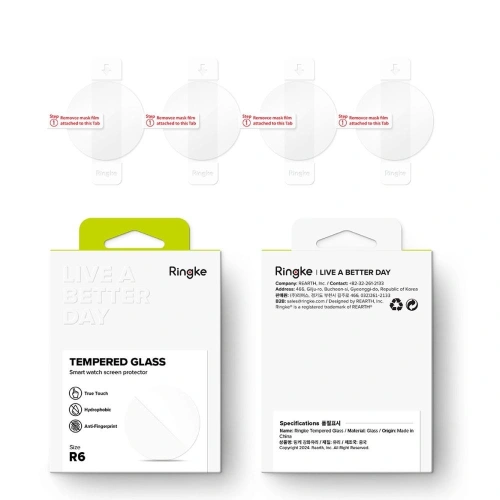 Szkło hartowane Ringke Tempered Glass Samsung Galaxy Watch 4 / 5 / 6 / 7 44mm Clear [4 PACK]