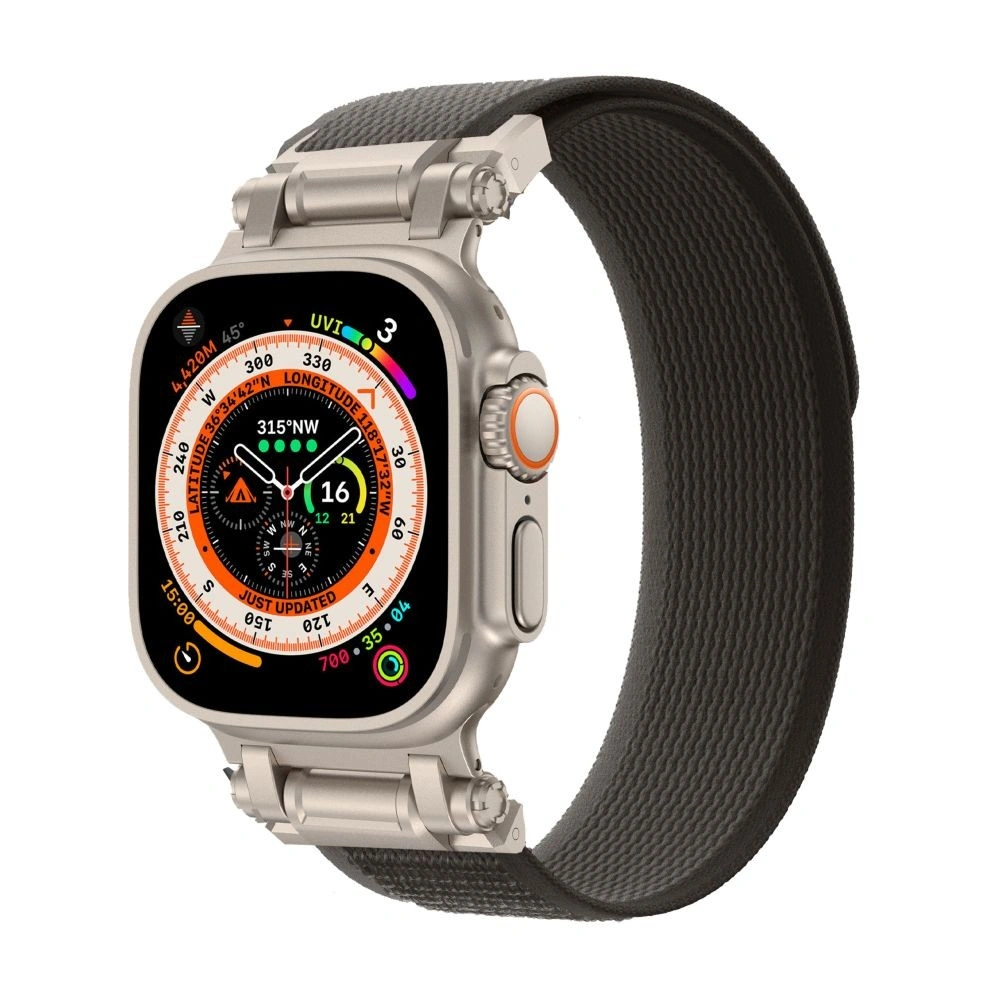 Pásek Tech-Protect Nylon Delta Apple Watch 4/5/6/7/8/9/SE/Ultra 42/44/45/49mm černá/oranžová