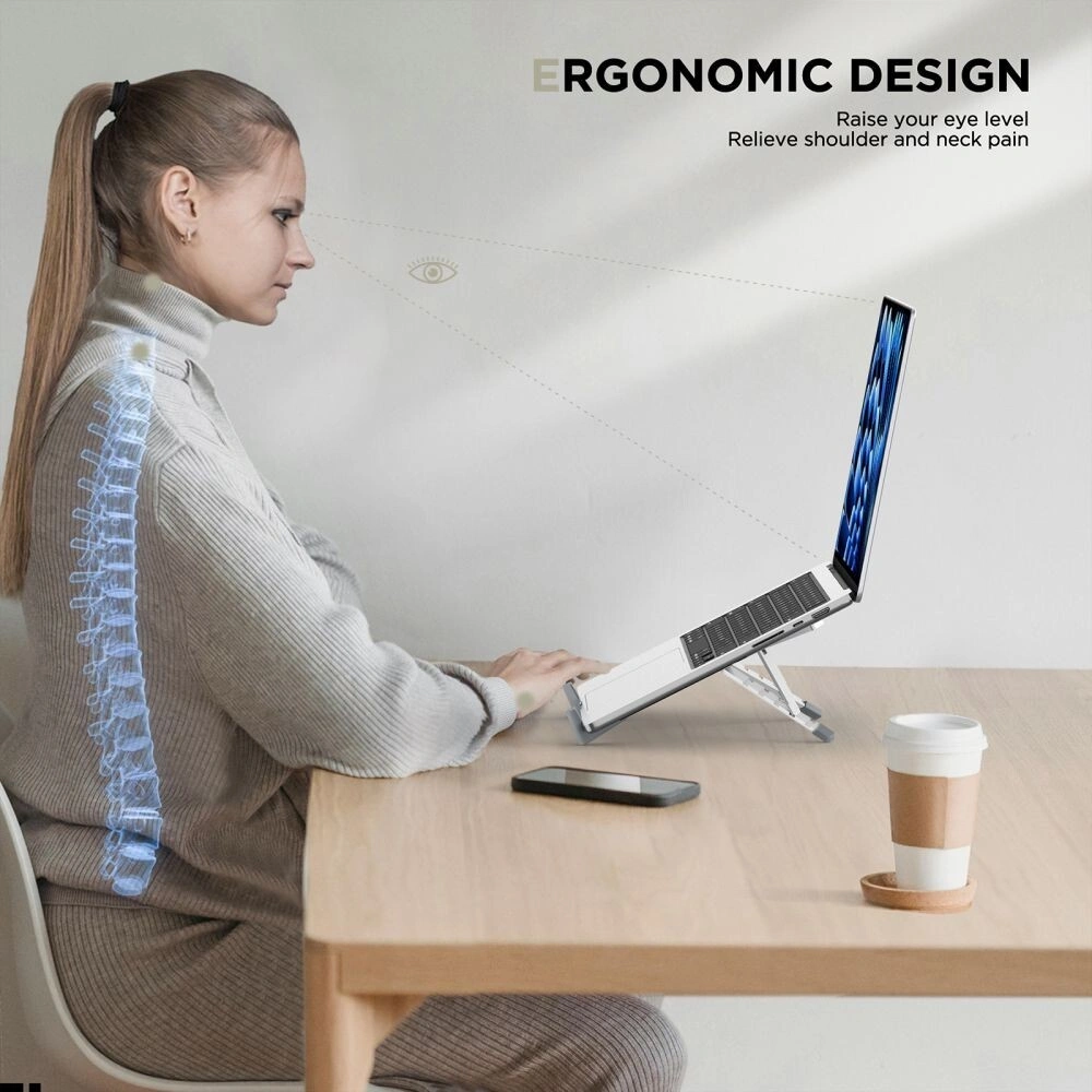 Hurtownia GSM - Podstavec Tech-Protect ULS300 Univerzální stojan na laptop Stříbrný - THP2914 - {ean13} - Hurt