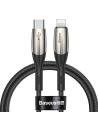 Cablu USB-C la Lightning Baseus Horizontal Power Delivery, LED, 1m (negru)