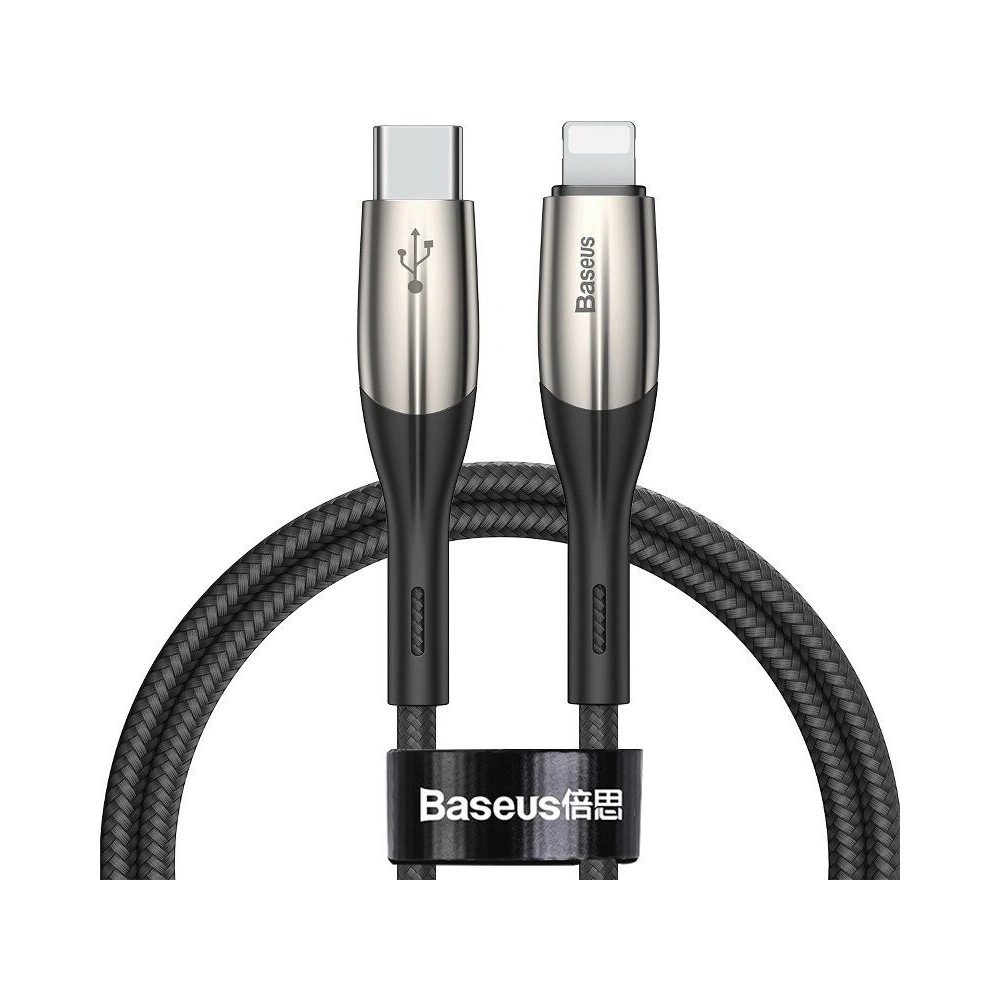 Hurtownia GSM - Kabel USB-C do Lightning Baseus Horizontal Power Delivery, dioda LED, 1m (czarny) - BSU744BLK - {ean13} - Hurt