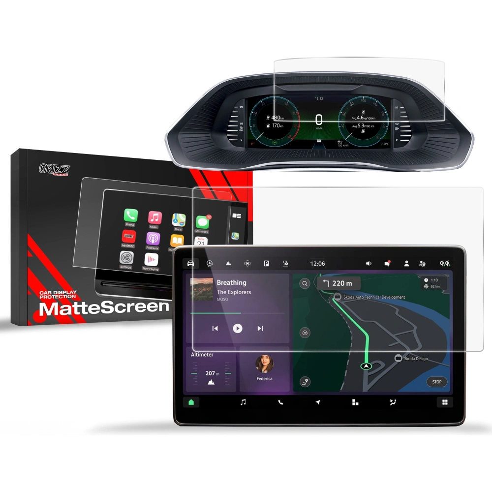 Hurtownia GSM - Matt fólia GrizzGlass CarDisplay védelem Skoda Octavia 4 10" 2024 [2w1] - GRZ10472 - {ean13} - Hurt
