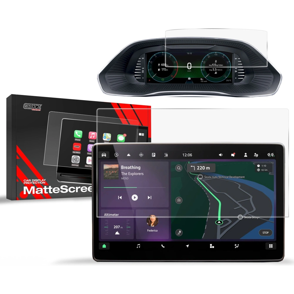 Hurtownia GSM - Fólie matná GrizzGlass CarDisplay Protection pro Skoda Octavia 4 13" 2024 [2w1] - GRZ10474 - {ean13} - Hurt