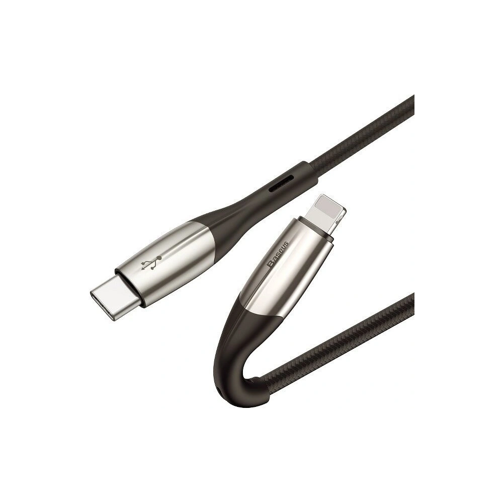 Hurtownia GSM - Kabel USB-C do Lightning Baseus Horizontal Power Delivery, dioda LED, 1m (czarny) - BSU744BLK - {ean13} - Hurt