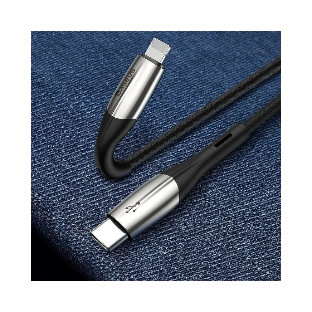 Hurtownia GSM - Kabel USB-C do Lightning Baseus Horizontal Power Delivery, dioda LED, 1m (czarny) - BSU744BLK - {ean13} - Hurt