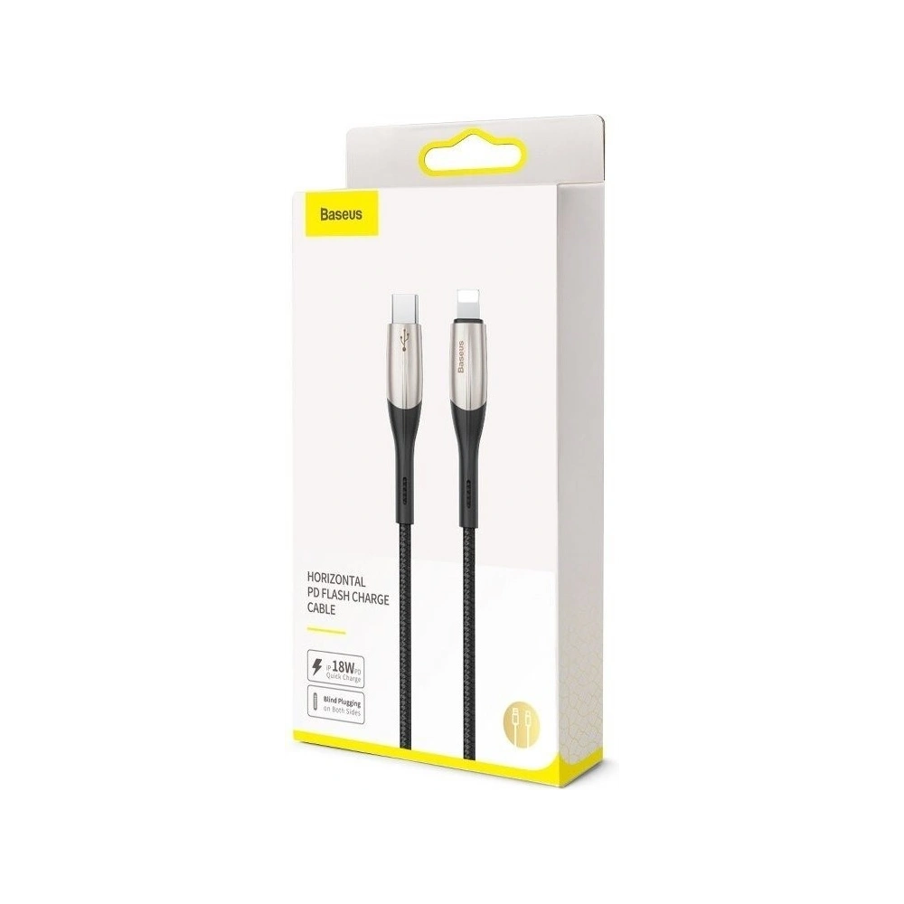Hurtownia GSM - Kabel USB-C do Lightning Baseus Horizontal Power Delivery, dioda LED, 1m (czarny) - BSU744BLK - {ean13} - Hurt