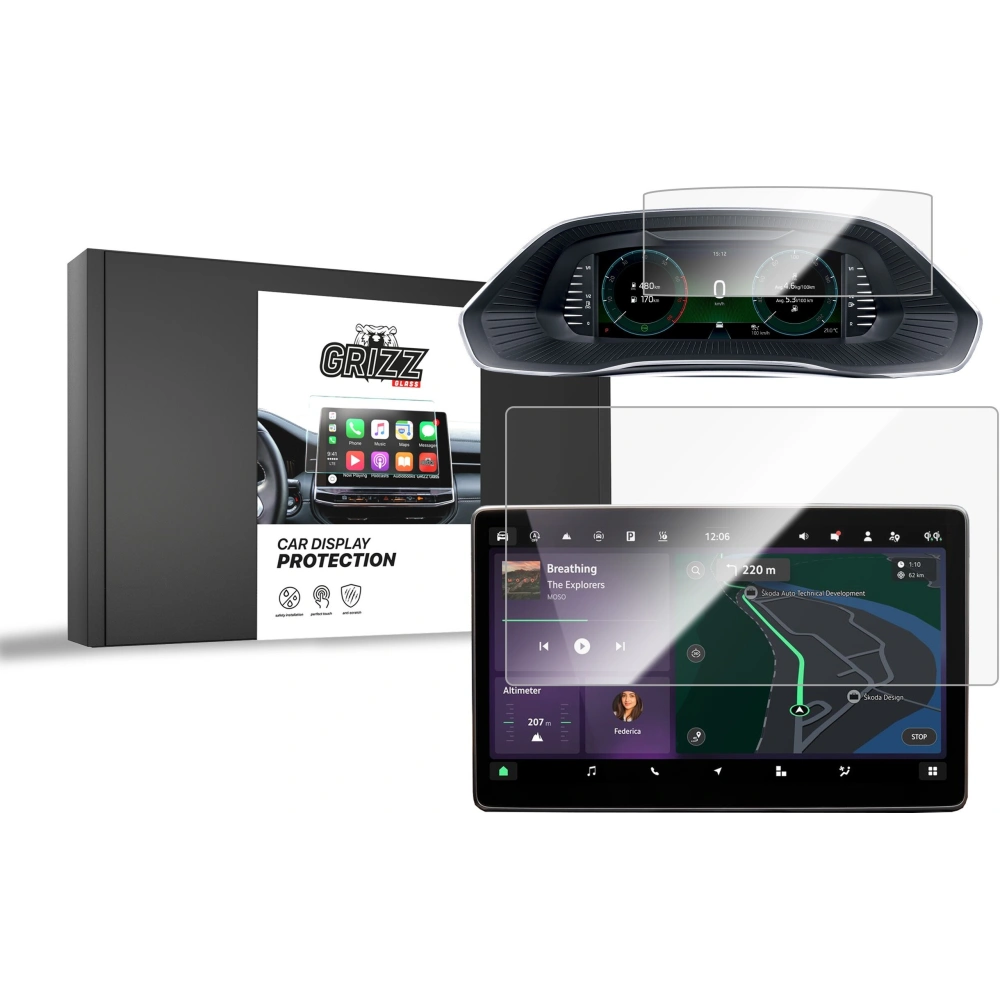 Hurtownia GSM - Fólie keramická GrizzGlass ochrana CarDisplay pro Škoda Octavia 4 10" 2024 [2w1] - GRZ10480 - {ean13} - Hurt