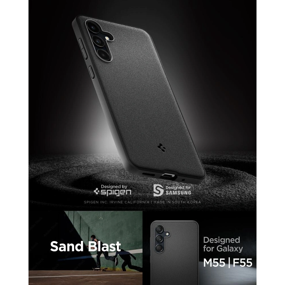 Hurtownia GSM - Etui Spigen Essential SandBlast Samsung Galaxy M55 5G Negru Mat - SPN3451 - {ean13} - Hurt