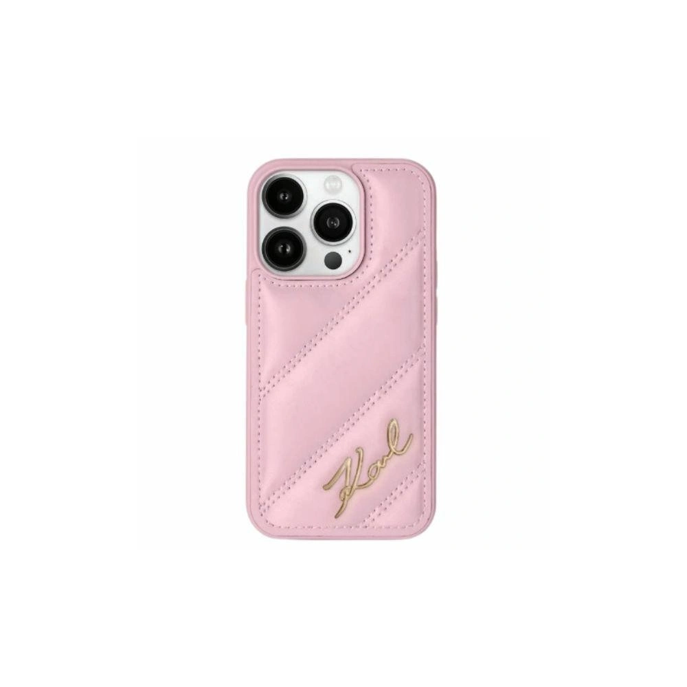 Hurtownia GSM - Etui Karl Lagerfeld KLHCP15MPQDSMGP Apple iPhone 15 Plus / 14 Plus hardcase Diagonal Quilted Script růžový/pink - KLD2106 - {ean13} - Hurt