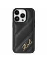 Etui Karl Lagerfeld KLHCP15SPQDSMGK Apple iPhone 15 / 14 / 13 kemény tok Diagonal Quilted Script fekete/black