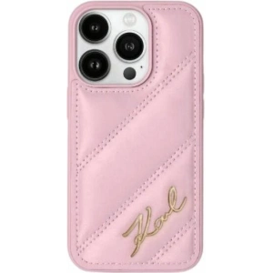 Hurtownia GSM - Case Karl Lagerfeld KLHCP15SPQDSMGP Apple iPhone 15 / 14 / 13 Hardcase Diagonal Quilted Script rosa/pink - KLD2108 - {ean13} - Hurt