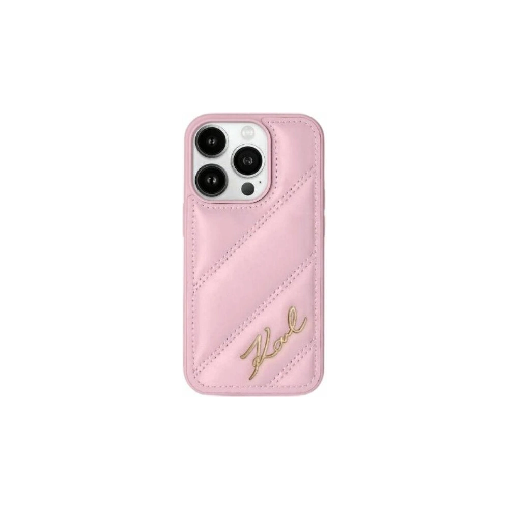 Hurtownia GSM - Etui Karl Lagerfeld KLHCP15SPQDSMGP Apple iPhone 15 / 14 / 13 hardcase Diagonal Quilted Script rozie/pink - KLD2108 - {ean13} - Hurt