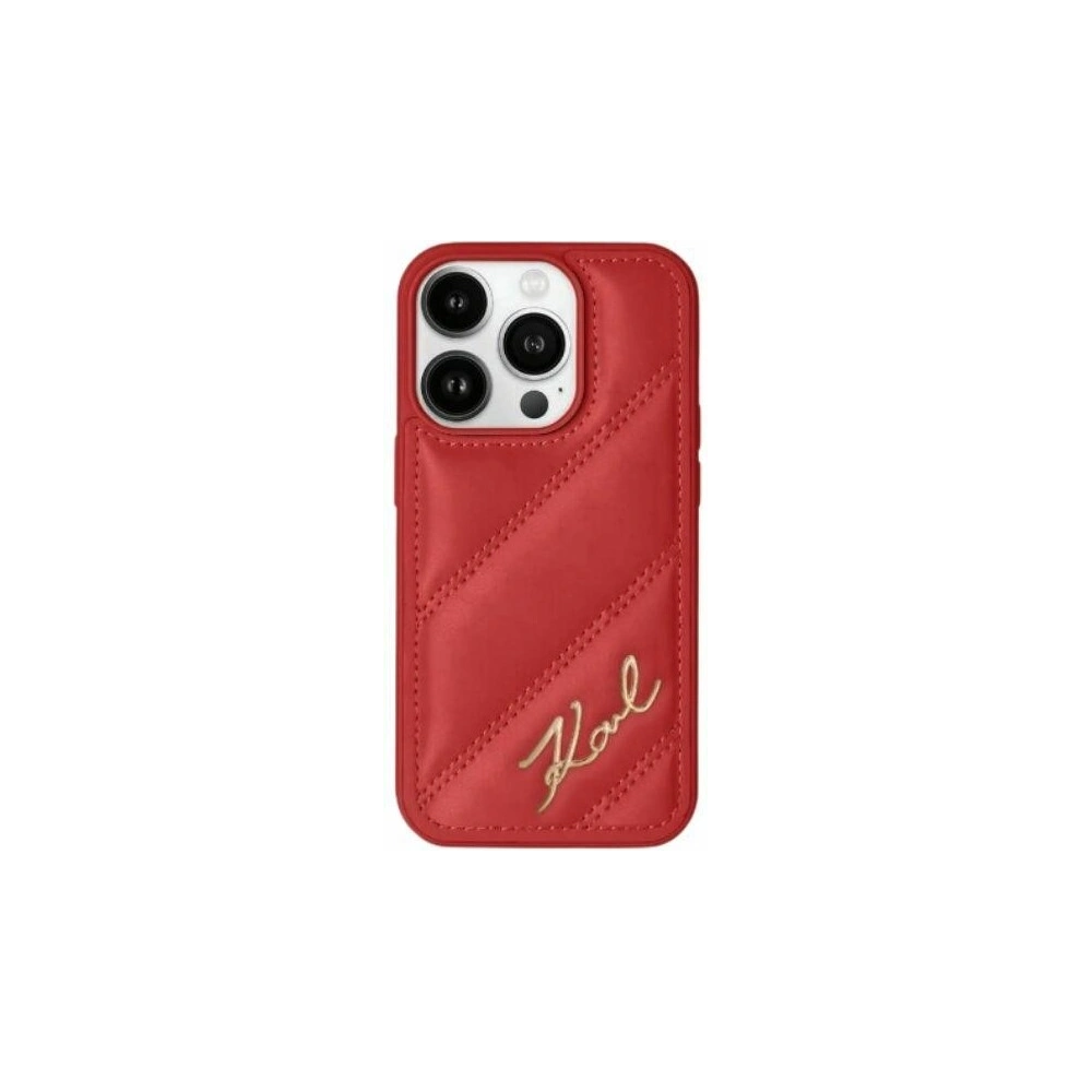 Hurtownia GSM - Etui Karl Lagerfeld KLHCP15SPQDSMGR Apple iPhone 15 / 14 / 13 hardcase Diagonal Quilted Script roșu/red - KLD2109 - {ean13} - Hurt