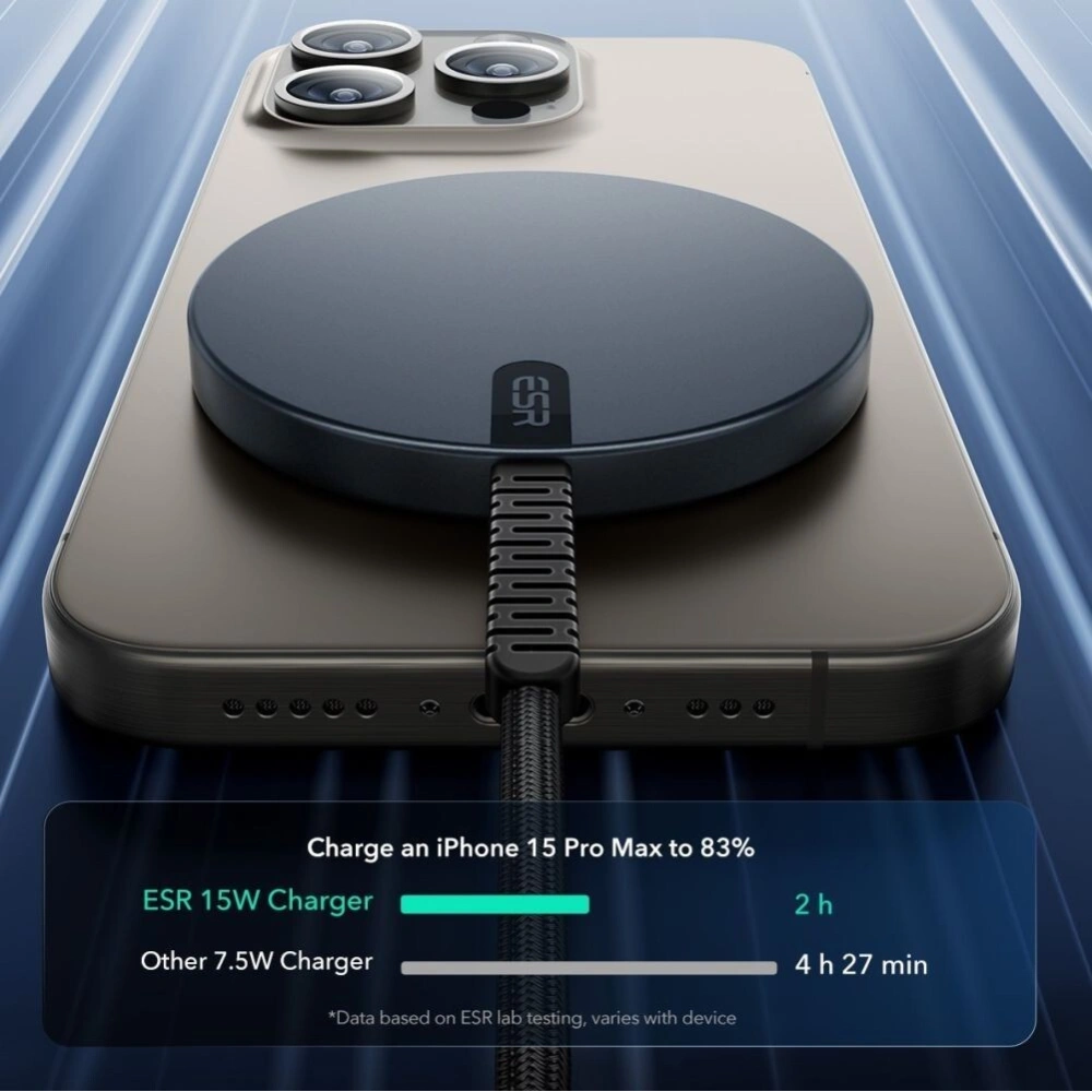 Hurtownia GSM - Încărcător inductiv ESR HaloLock QI2 Mini Magnetic MagSafe Wireless Charger 15W Negru - ESR821 - {ean13} - Hurt