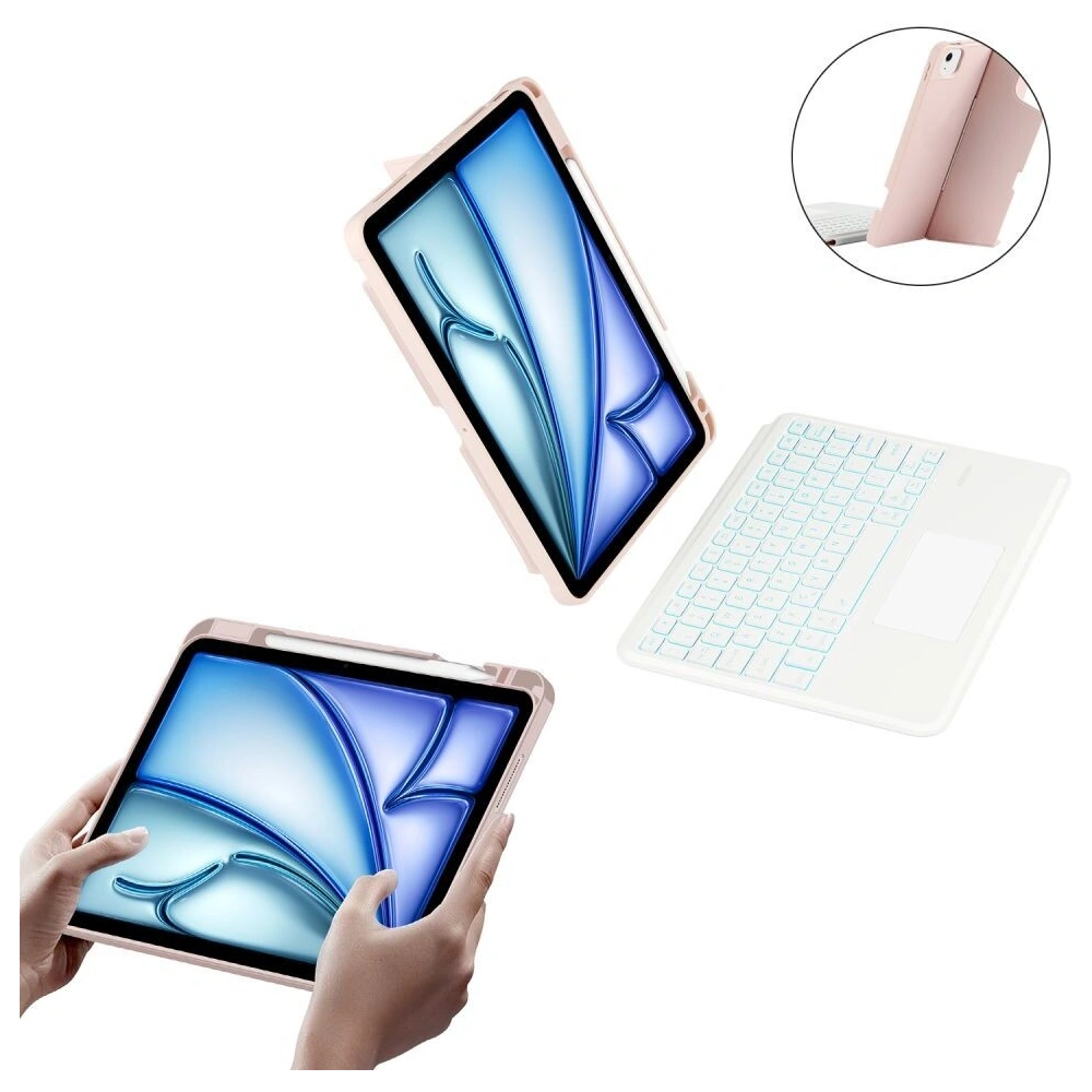 Hurtownia GSM - Etui Tech-Protect SmartCase Mag Pen + Keyboard Apple iPad Air 10.9 2020/2022 (4. és 5. gen) / iPad Air 11 2024 (6. gen) Rózsaszín - THP2916 - {ean13} - Hurt