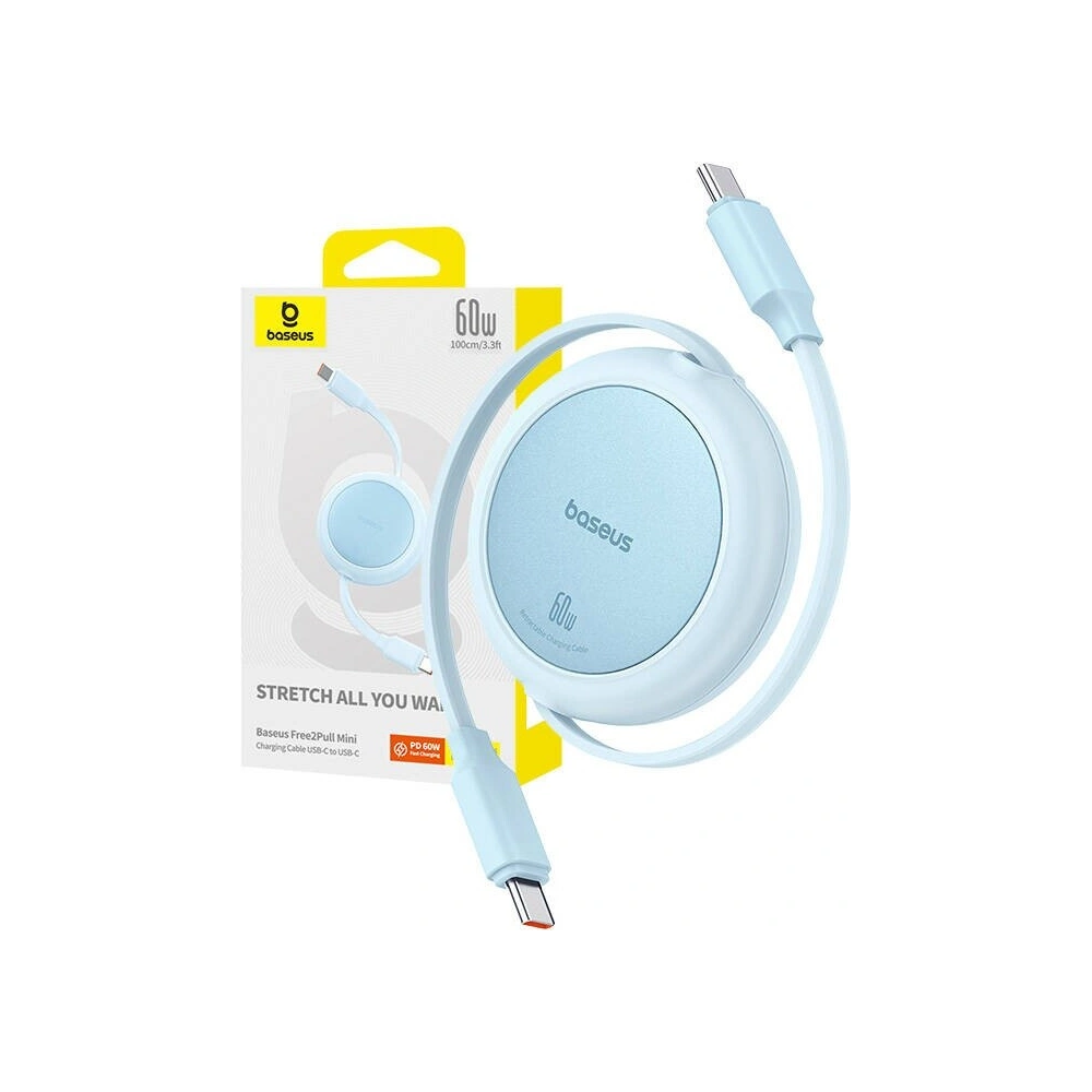 Hurtownia GSM - Kabel Baseus Free2Pull Mini USB-C / USB-C, 60W, 1m (niebieski) - BSU4913 - {ean13} - Hurt