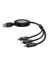 Hurtownia GSM - Cablul 3w1 Baseus Free2Draw USB/A / microUSB, Lightning, USB-C, 100W, 1.1 m (negru) - BSU4915 - {ean13} - Hurt