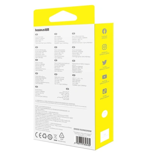 Kabel 3w1 Baseus Free2Draw USB/A / microUSB,Lightning,USB-C, 100W, 1.1 m (czarny)