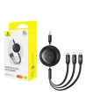 Hurtownia GSM - Cablul 3w1 Baseus Free2Draw USB/A / microUSB, Lightning, USB-C, 100W, 1.1 m (negru) - BSU4915 - {ean13} - Hurt
