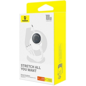 Hurtownia GSM - Cablu 3w1 Baseus Free2Draw USB-A / microUSB, Lightning, USB-C, 100W, 1.1 m (alb) - BSU4916 - {ean13} - Hurt