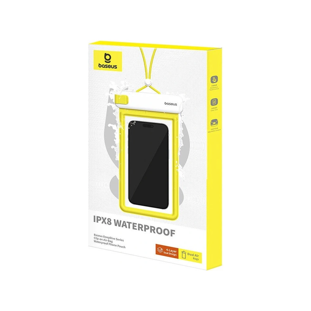 Hurtownia GSM - Etui universal rezistent la apă Baseus DeepDive IPX8 (alb) - BSU4918 - {ean13} - Hurt