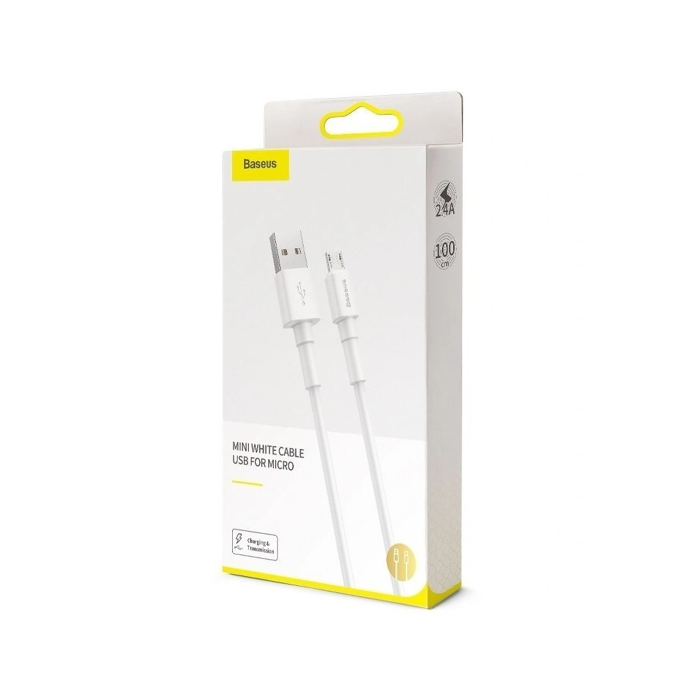 Hurtownia GSM - Kabel micro USB Baseus Mini 2.4A 1m (weiß) - BSU760WHT - {ean13} - Hurt