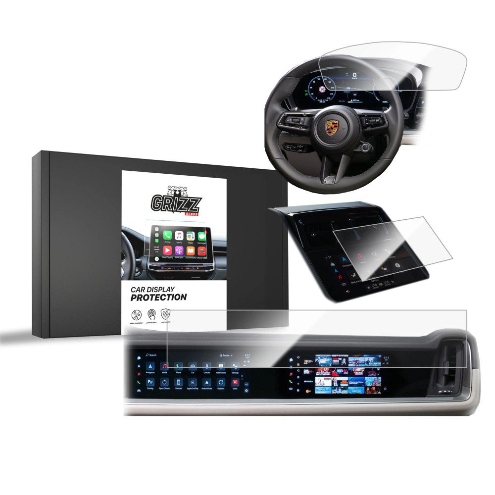 Hurtownia GSM - Fólia kerámiás GrizzGlass CarDisplay védelem Porsche Panamera 3 12,3" + 10,9“ 2024 [3w1] - GRZ10575 - {ean13} - Hurt