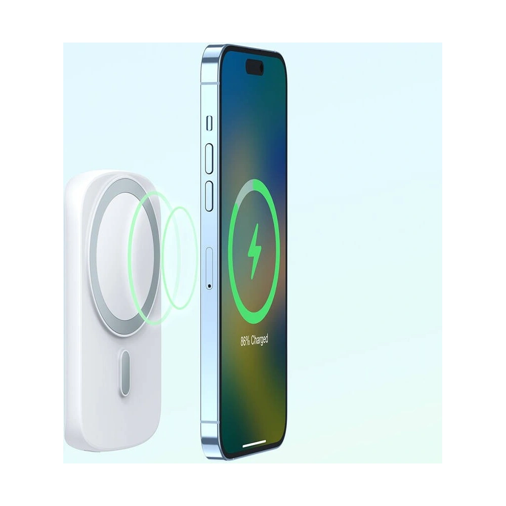 Wholesale Powerbank with wireless charging Joyroom JR-W030 6000mAh with ring and stand up to 20W white - JYR629 - {ean13} - Hurt