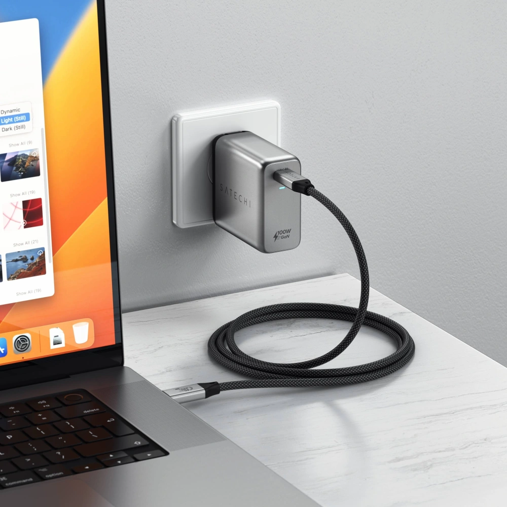 Hurtownia GSM - Kabel Satechi USB-C / USB-C, USB 4.0, 240W, 40Gbp,s 8K60Hz / 4K120Hz vesmírně šedý - STH127 - {ean13} - Hurt