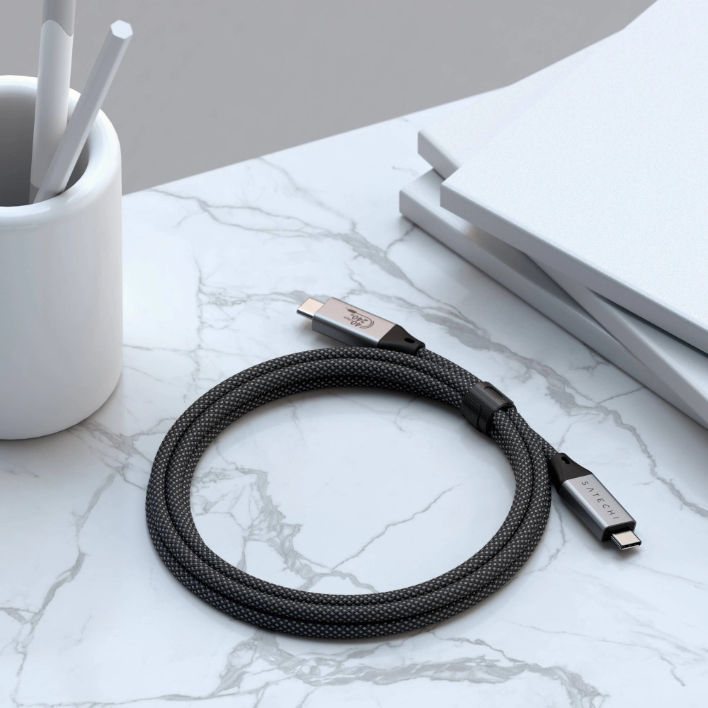 Hurtownia GSM - Kabel Satechi USB-C / USB-C, USB 4.0, 240W, 40Gbp,s 8K60Hz / 4K120Hz vesmírně šedý - STH127 - {ean13} - Hurt
