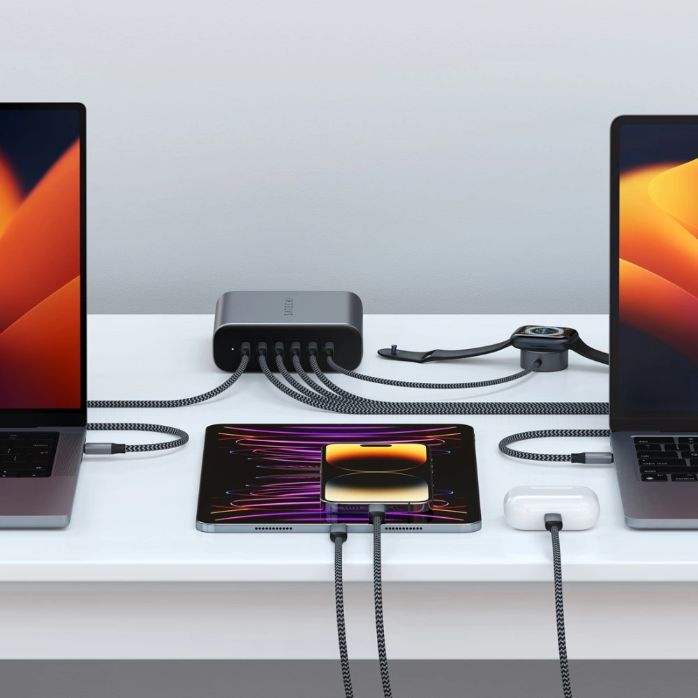 Hurtownia GSM - Ładowarka sieciowa Satechi 6-Port 6xUSB-C GaN 200W PD GaN space gray - STH126 - {ean13} - Hurt
