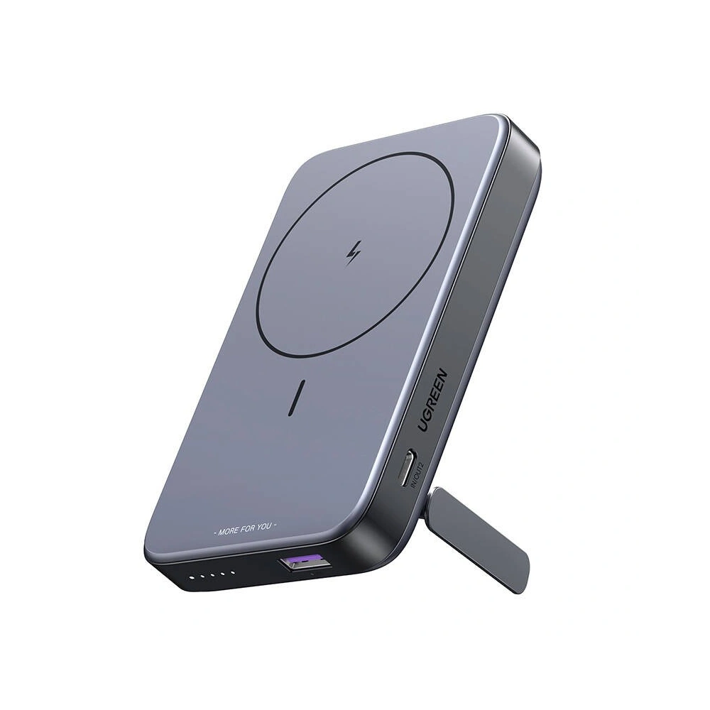 Hurtownia GSM - Powerbank magnetic cu funcție de suport UGREEN PB206 10000mAh USB-A, USB-C, 20W (negru) - UGR1853 - {ean13} - Hurt